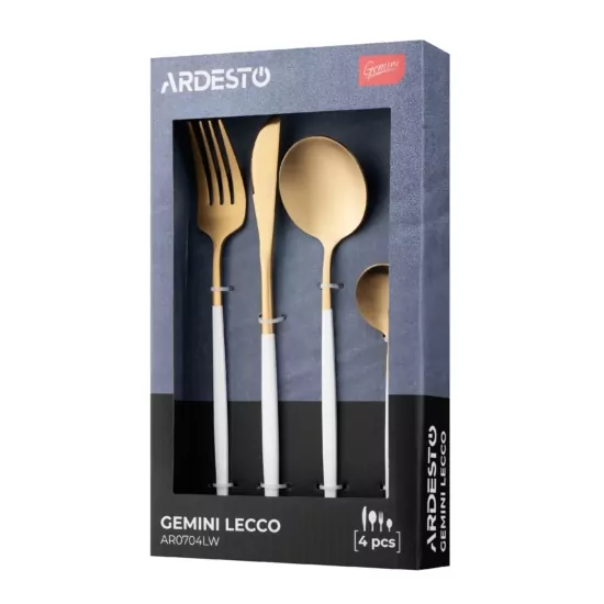 ARDESTO Cutlery set Gemini Lecco, 4pcs, stainless steel, golden-white