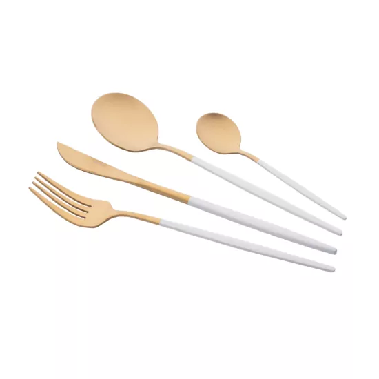 ARDESTO Cutlery set Gemini Lecco, 4pcs, stainless steel, golden-white