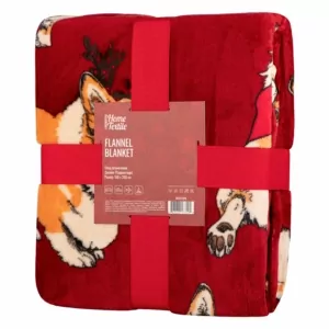 ARDESTO Плед Flannel 160х200см, 100% полиэстер, рождественские корги