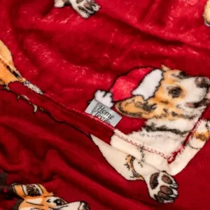 ARDESTO Плед Flannel 160х200см, 100% полиэстер, рождественские корги