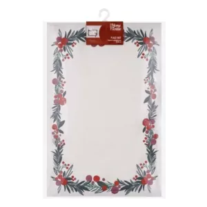 ARDESTO Serving napkin Happy Holidays 30х45cm, 90% polyester, 10% cotton, white wreath