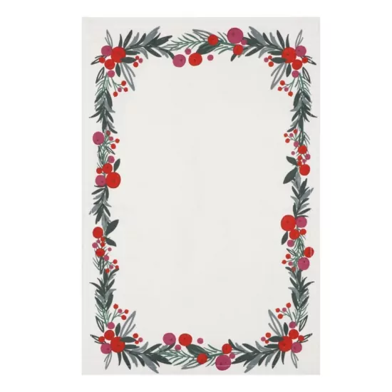 ARDESTO Serving napkin Happy Holidays 30х45cm, 90% polyester, 10% cotton, white wreath
