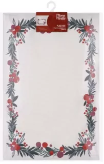 ARDESTO Serving napkin Happy Holidays 30х45cm, 90% polyester, 10% cotton, white wreath