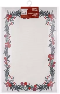 ARDESTO Serving napkins set Ardesto Happy Holidays 30х45cm, 2pcs, 90% polyester, 10% cotton, white wreath