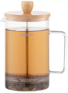 ARDESTO French press Midori, 800ml, borosilicate glass, stainless steel, bamboo, transparent