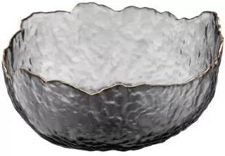 ARDESTO Bowl Bell, 19.5cm, glass, gray