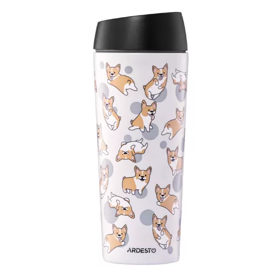 ARDESTO Термочашка Coffee Time Corgi 450мл, нержавеющая сталь, серый