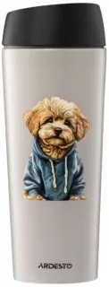 ARDESTO Термокухоль Coffee Time Maltipoo 450мл, нержавіюча сталь, бежевий