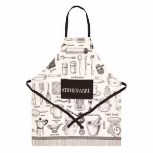 ARDESTO Фартук Kitchen 68х80см, 90% полиэстер, 10% хлопок, бежево-черный