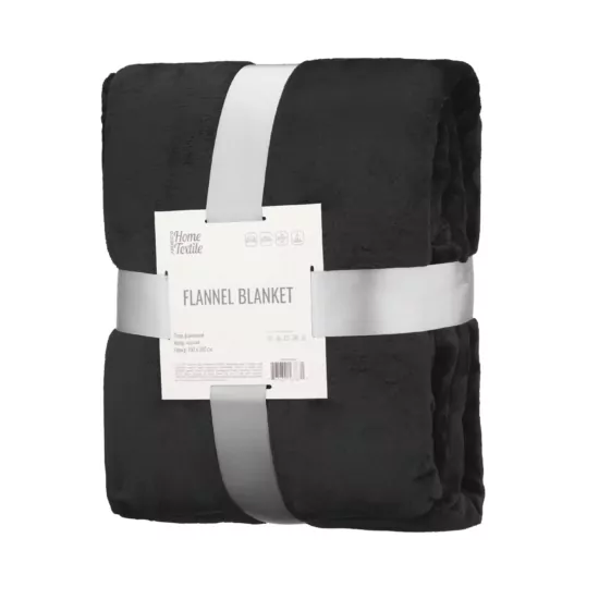 ARDESTO Плед Flannel 160х200см, 100% полиэстер, черный