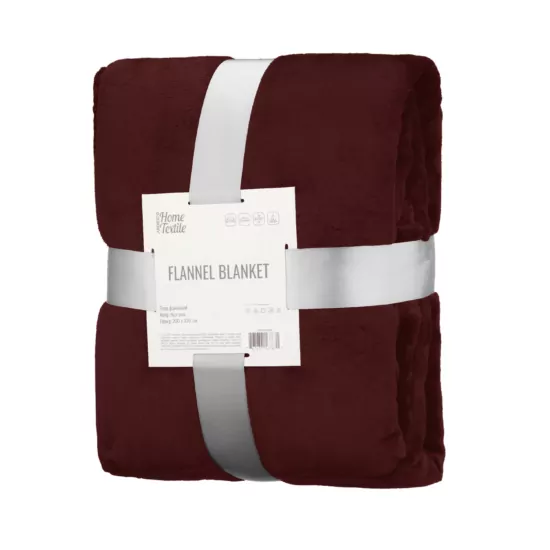 ARDESTO Плед Flannel 200х220см, 100% поліестер, бургунді