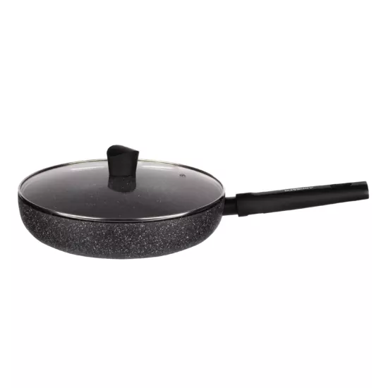 ARDESTO Deep Frypan with lid Black Mars Alcor, 24cm, aluminium, black