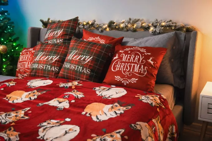 ARDESTO Плед Flannel 160х200см, 100% полиэстер, рождественские корги
