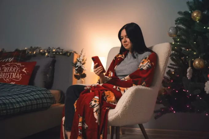 ARDESTO Плед Flannel 160х200см, 100% полиэстер, рождественские корги