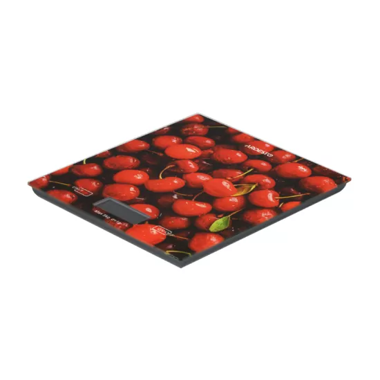 ARDESTO scales for kitchen CHERRY, 5кг, AAAx2 included, glass, colorful