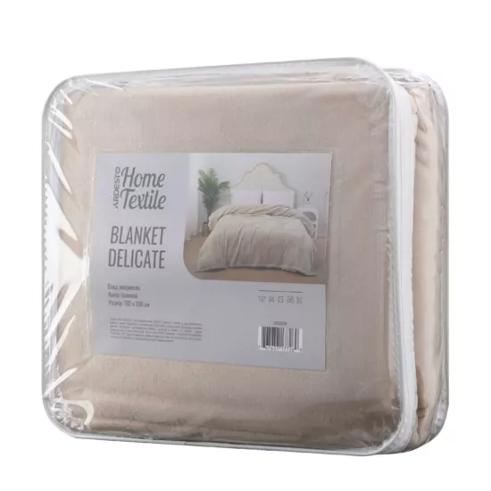 ARDESTO Delicate blanket 160х200cm, 100% polyester, beige