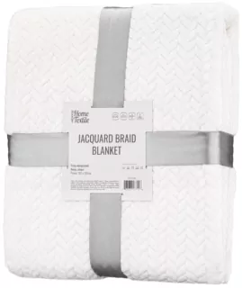 ARDESTO Jacquard Braid blanket 160х200cm, 100% polyester, ivory