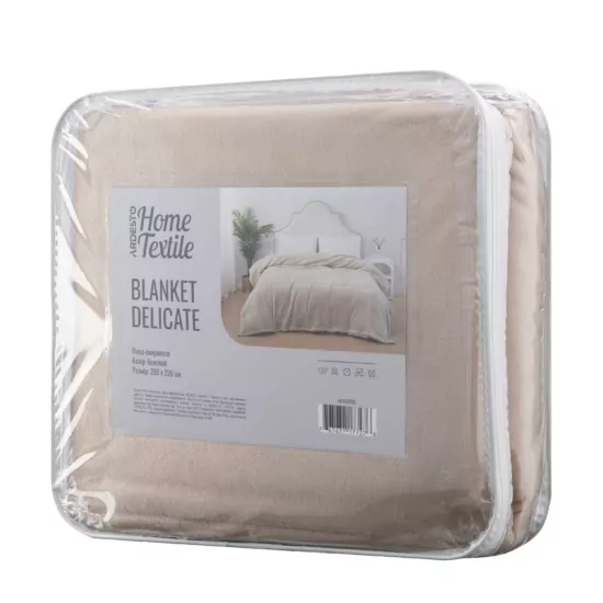 ARDESTO Delicate blanket 200х220cm, 100% polyester, beige
