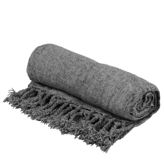 ARDESTO Плед Chenille 140х190см, 100% полиэстер, серый темный