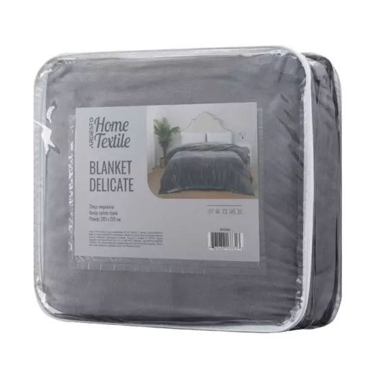 ARDESTO Delicate blanket 200х220cm, 100% polyester, light grey