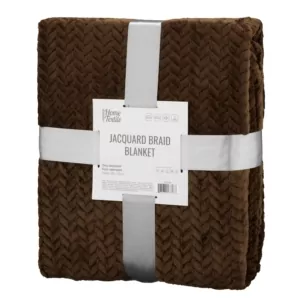 ARDESTO Плед Jacquard Braid 200х220см, 100% полиэстер, коричневый