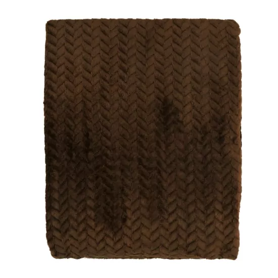 ARDESTO Плед Jacquard Braid 200х220см, 100% полиэстер, коричневый