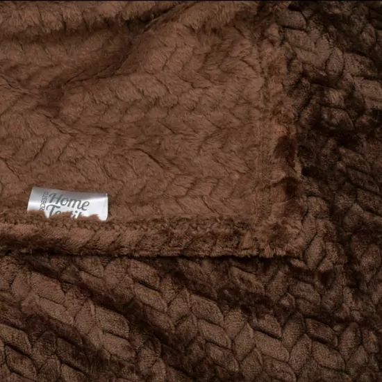 ARDESTO Плед Jacquard Braid 200х220см, 100% полиэстер, коричневый