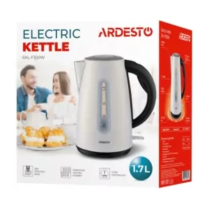 ARDESTO Електрочайник  1.7л, Strix, метал, білий