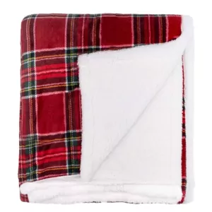 ARDESTO Плед Sherpa 160х200см, 100% полиэстер, клетка, красный
