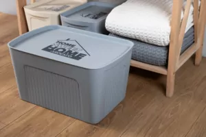 ARDESTO Ящик з кришкою для зберігання 45.5х31х24.5см, 23л, пластик PP, сірий