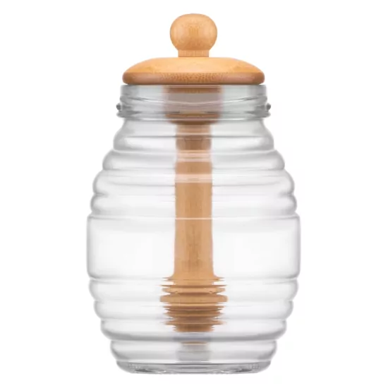 ARDESTO Honey bottle Midori, 8.3х14.2cm, bamboo, glass