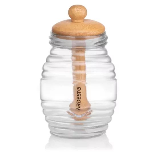 ARDESTO Honey bottle Midori, 8.3х14.2cm, bamboo, glass