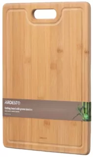 ARDESTO Доска кухонная с желобом Midori, 33х24х1.5см, бамбук