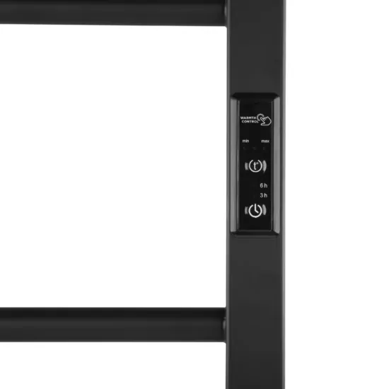 ARDESTO Рушникосушка електрична Square-TR K, 570х430х80мм, таймер-регулятор, сталь, чорний матовий