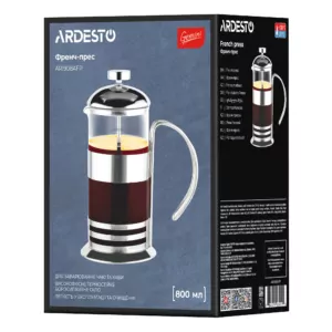 ARDESTO French press Gemini Asti, 800 ml, stainless steel, glass