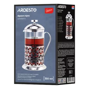 ARDESTO Френч-прес Gemini Fasano, 350 мл, нержавіюча сталь, скло