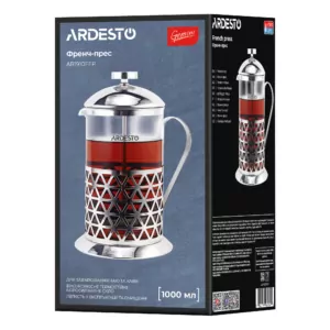 ARDESTO French press Gemini Fasano, 1000 ml, stainless steel, glass