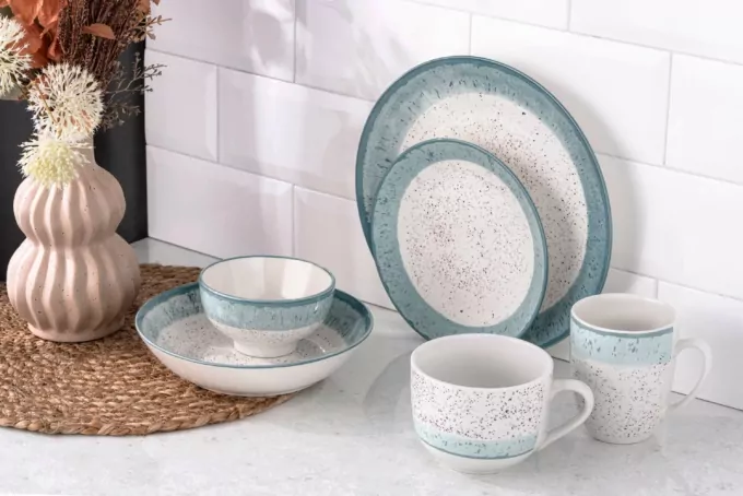ARDESTO Mug Siena, 500ml, porcelain, white-blue