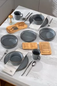 ARDESTO Тарелка суповая Fasano, 850мл, 20см, керамика, серый