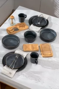 ARDESTO Салатник Fasano, 700мл, 15.1см, кераміка, сірий темний