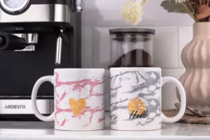 ARDESTO Mug Hello, 330ml, ceramic, white-pink