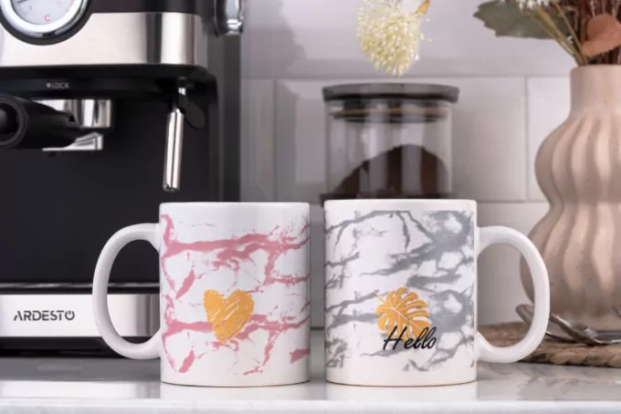 ARDESTO Mug Hello, 330ml, ceramic, white-pink