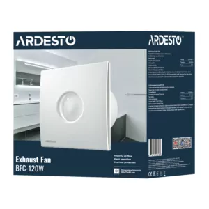 ARDESTO Bathroom Exhaust Fan BFC-120W 20 W, 120 m3/h, 2300 rpm, 33 dB, white