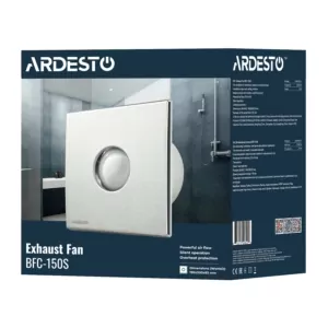 ARDESTO Bathroom Exhaust Fan BFC-150S 25 W, 210 m3/h, 1650 rpm, 35 dB, silver