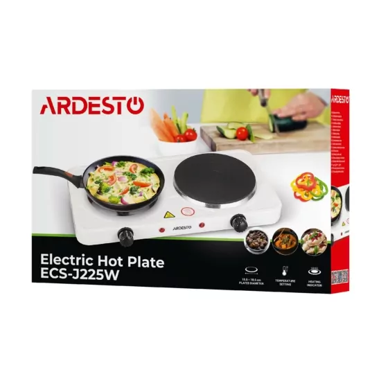 ARDESTO Електроплитка ECS-J225W – 2 конфорки горизонт. 2500 Вт / біла