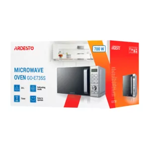 ARDESTO Микроволновая печь, 20л, электр. управл., 700Вт, дисплей, откр.ручкой, серебристый
