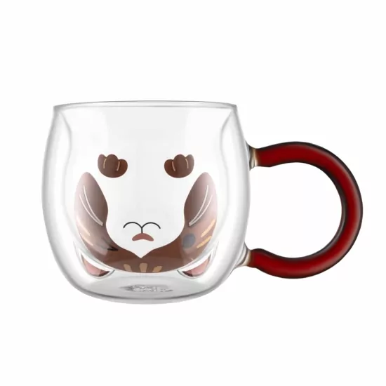 ARDESTO Double wall mug set Animals 280ml, 2pcs, borosilicate glass, transparent