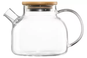 ARDESTO Teapot Gemini 600ml, borosilicate glass, bamboo, transparent