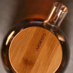 ARDESTO Teapot Gemini 1000ml, borosilicate glass, bamboo, transparent