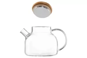ARDESTO Teapot Gemini 1000ml, borosilicate glass, bamboo, transparent